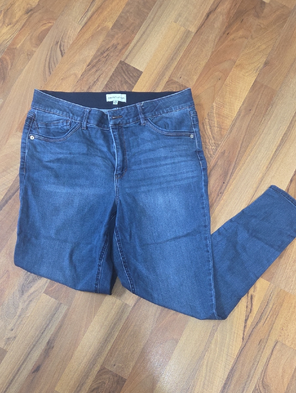 Gibson Latimer Indigo Stretch Jeggings, Size 14
